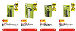 Gratis Philips in-ear oordopjes en €20 korting bij aankoop van een Philips OneBlade