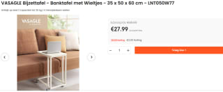 VASAGLE bijzettafel voor €27,99 bij Ochama.