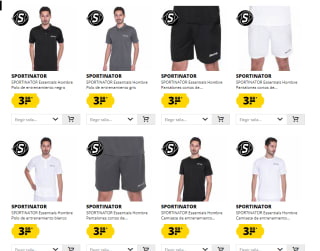 Toda la marca Sportinator a 3,99€ (camisetas, shorts y polos)