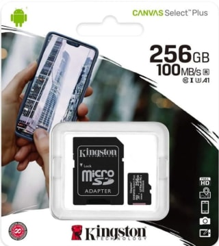 Kingston-tarjeta de memoria Micro SD, Canvas Plus 256GB por solo 15,41€