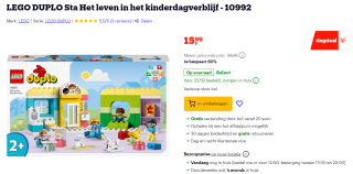 LEGO DUPLO 10992 Het Leven In Het Kinderdagverblijf voor €15,99 bij Bol