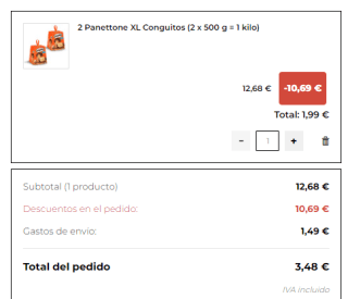 2 Panettone XL Conguitos o Lacasitos (2 x 500 g = 1 kilo) por 1,99€