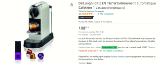 DeLonghi Nespresso Citiz koffiecapsulemachine voor €99 dmv code bij AMazon