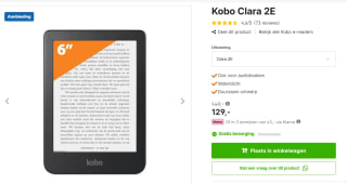 KOBO CLARA 2E BLAUW - 6 inch - 16 GB voor €129 bij Expert