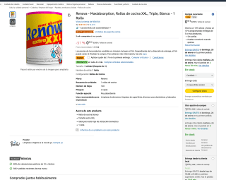 Rollo Renova Maxiabsorption de cocina XXL Triple Blanco por 0,90€