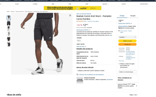 Pantalón Reebok Comm Knit Short Corto Hombre por solo 12,98€
