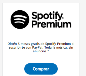 Spotify gratis por 3 meses pagando con Paypal