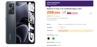 Móvil Realme GT Neo 2 5G de 12GB/256GB por 298,99€