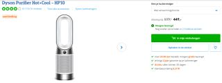 Dyson Purifier Hot + Cool HP10 voor €449 bij Coolblue