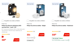 2+1 op geselecteerd assortiment van Philips Hue bij Bol