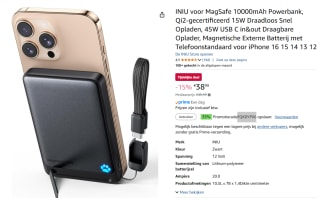 INIU voor MagSafe 10000mAh Powerbank voor €25,34 dmv code bij Amazon