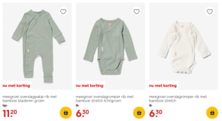 30% korting op meegroei overslagrompers en -pakjes bij HEMA