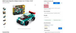 Set Lego Creator Deportivo Callejero Creator 3 en 1 por 15€