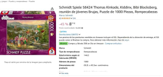 Puzzle de 1000 piezas marca Schmidt Spiele Thomas Kinkade, Kiddinx, Bibi Blocksberg, reunión de jóvenes Brujas por 8,50€