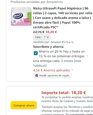 Nicky Ultrasoft Papel Higiénico 96 rollos 2 capas por 13,98€