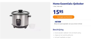 Home Essentials rijstkoker 1 liter voor €15,95 bij de Action