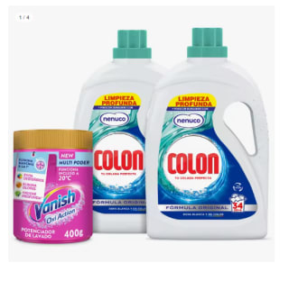 Colon Nenuco Detergente para la lavadora Gel 68 lavados + Vanish Oxi Action Advance Quitamanchas 400g por 16.99€ (Cuenta Nueva 10.2€)