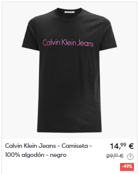 CALVIN KLEIN - Camisetas por menos de 15€