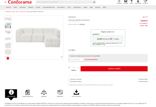 Chaise longue GINGER reversible blanca por solo 448,90€