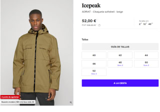 Chaqueta softshell para Hombre Icepeak ADRIAT por 52€