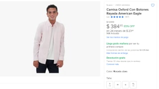 Camisa Oxford Rayada American Eagle por $385 | Descuento Mercado Libre