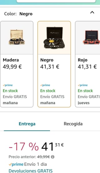 PRIXTON VC400 - Tocadiscos de Vinilo Vintage por 41,31€.