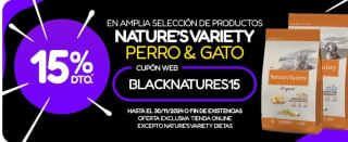 15% dto en seleccionados Nature's Variaty. perro y gato desde CrazyPet