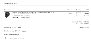 Casco integral de moto de competición Just1 J-gpr Solid Carbon Matt 22.06 por 310,61€