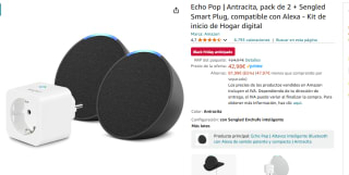 Pack 2 Echo Pop + Bombilla Philips Hue o Enchufe Smart Plug por 42,98€