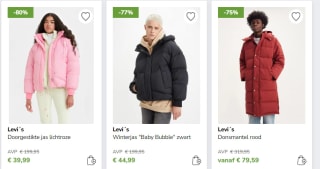 Tot 80% korting op Levi’s winterjassen bij Limango