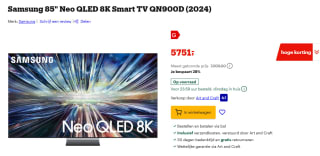 Samsung Neo QLED QN900D 85" TV voor €5.751 bij Bol