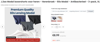 3-Pack Modal Boxershorts voor €8,99 bij Ochama
