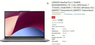 Lenovo IdeaPad Pro 5 16ARP8 voor €779,99 bij Amazon