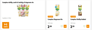 1+2 gratis op Campina vlaflip, zacht & luchtig of slagroom vla bij Poiesz-supermarkten