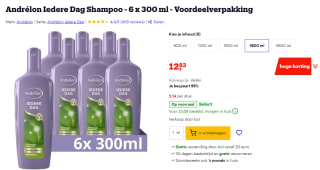 6 x 300 ml Andrélon Iedere Dag shampoo voor €12,83 bij Bol