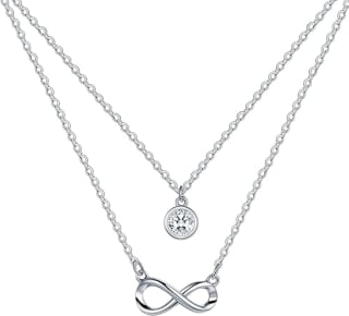 REIOT Collar infinito Mujer de Doble Capa de Plata de Ley 925 por 6€