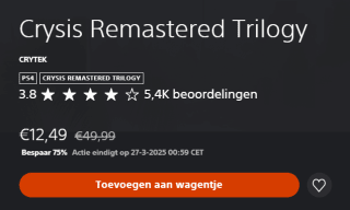 Crysis Trilogy Remastered voor €12,49 in de Playstation Store