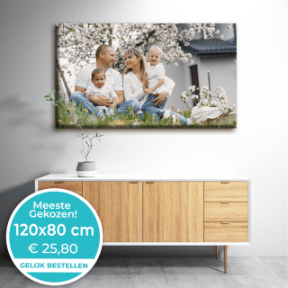 Eigen foto op XL canvas - 100x70cm voor €21,80 dmv code bij Fotoproducten