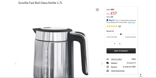 Scoville 3000W Illuminating Glass 1.7L Kettle – £17