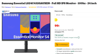 Samsung Essential LS24C432GAUXEN - Full HD IPS Monitor voor €99 bij Bol