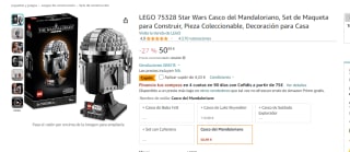 Lego 75328 Star Wars Casco del Mandaloriano por 46.66€