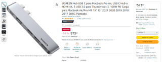 UGREEN Hub USB C para MacBook Pro Air por $573 en Amazon