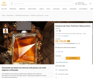 Deo Parfum Essencial Clássico de 100ml da Natura - R$ 139,90