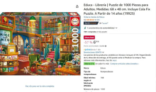 Puzzle marca Educa Librería de 1000 Piezas por 6,03€