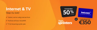 6 maanden 50% korting of Bol cadeaubon tot €350 bij overstap naar Ziggo + 12 maanden streamingdienst