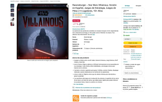 Juego de estrategia Ravensburger Star Wars Villainous Versión en Español por solo 21,30€28,98€