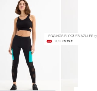 Leggins con Bloques Azules para Mujer por 9.99€