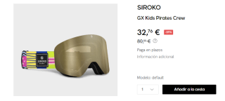 Gafas de Esqui para Peques SIROKO GX Kids Pirates Crew por 32.76€