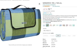 Manta Songmics transportable por 15,15€