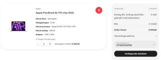 Apple MacBook Air M3 chip 2024 voor €944 dmv code bij Amac